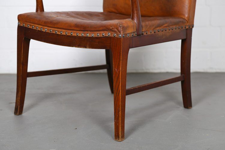 Vintage leather armchair of Danish design