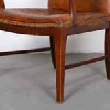 Vintage leather armchair of Danish design
