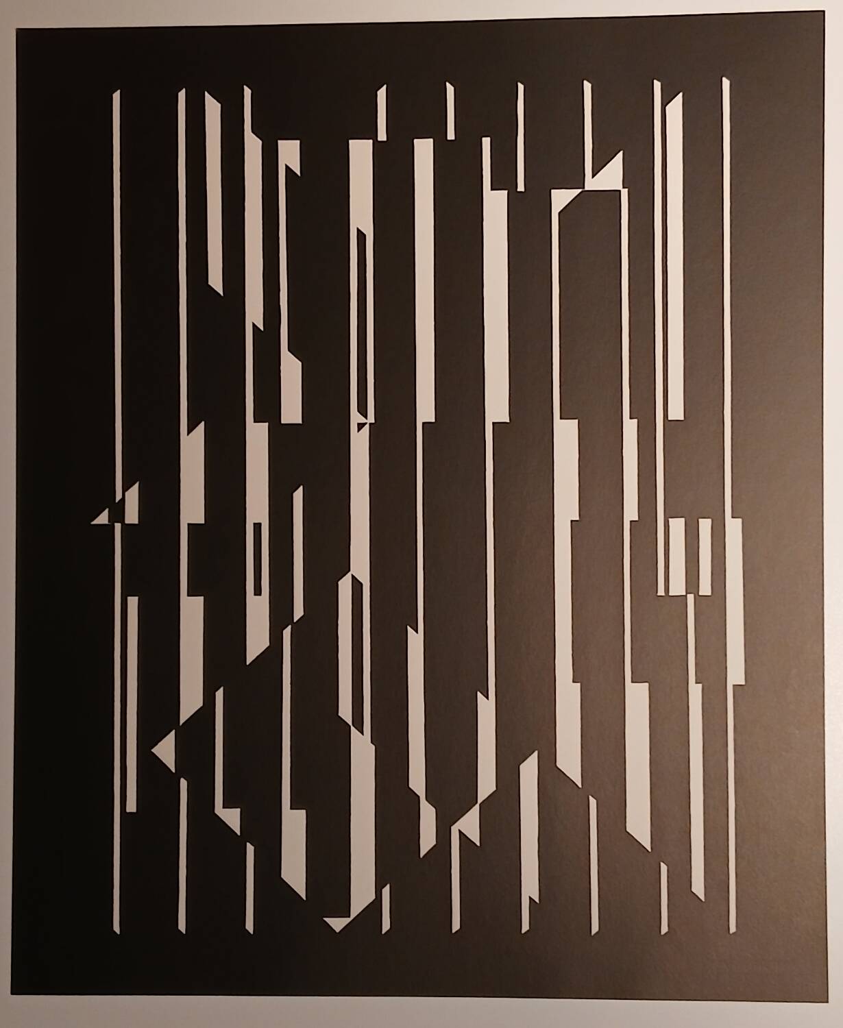 Linear silkscreen print by Victor Vasarely, vintage print, circa 1970, op. cit.
