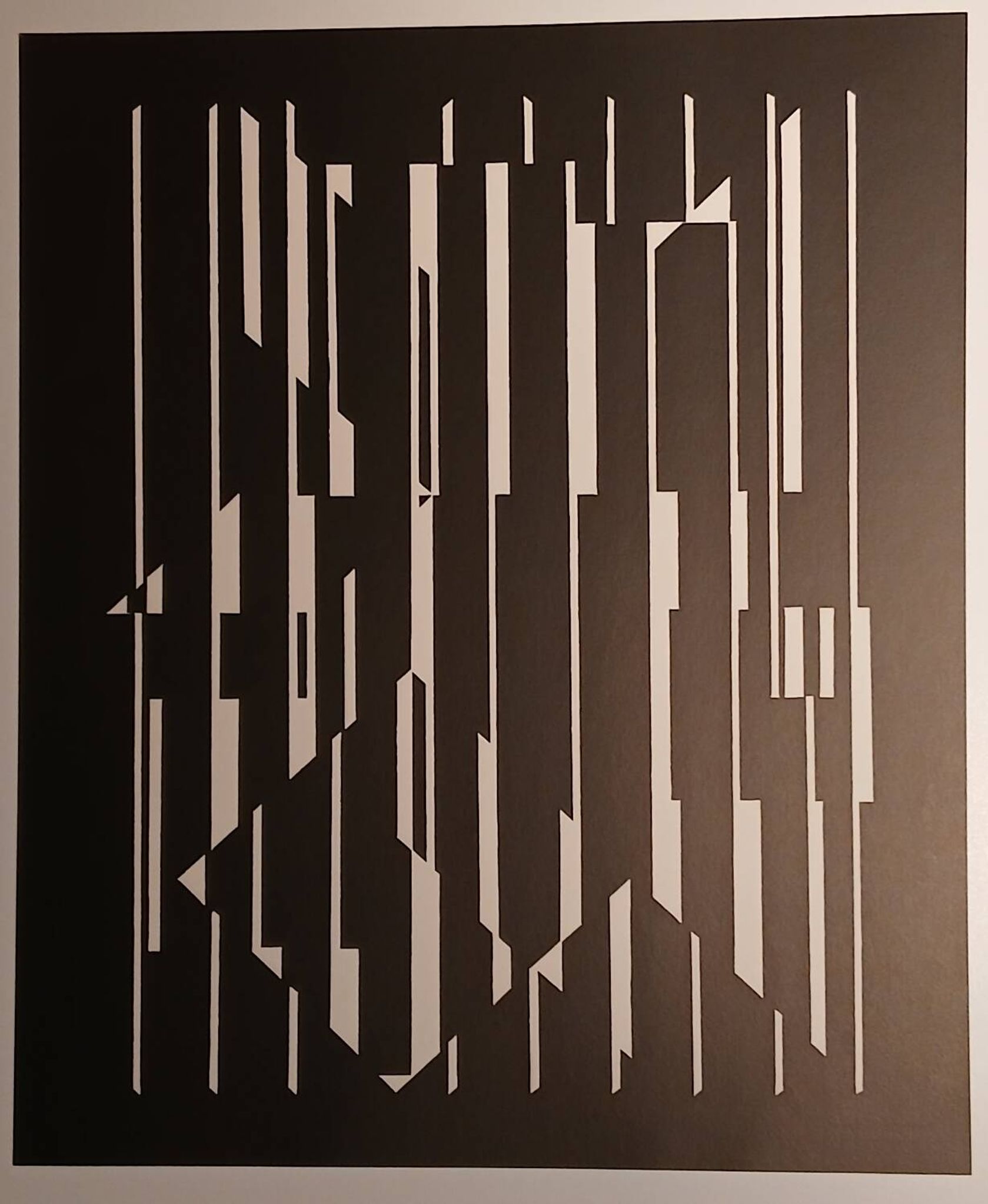 Linear silkscreen print by Victor Vasarely, vintage print, circa 1970, op. cit.