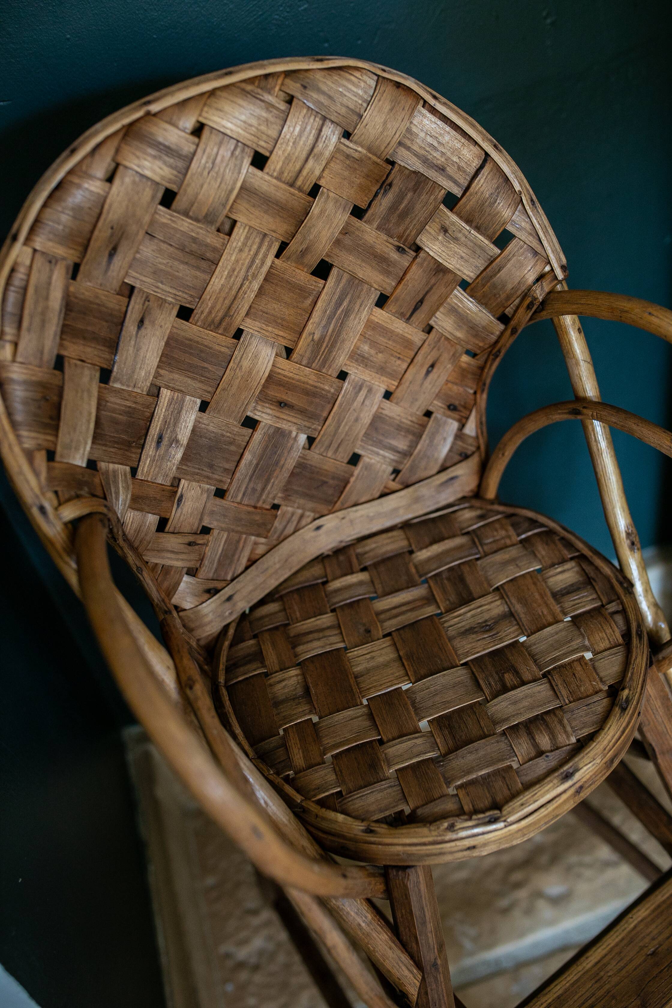 Chaise haute en rotin