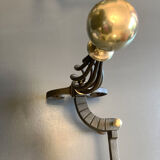 Chenets modernist bronze and cast iron