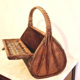 60s wicker basket handbag