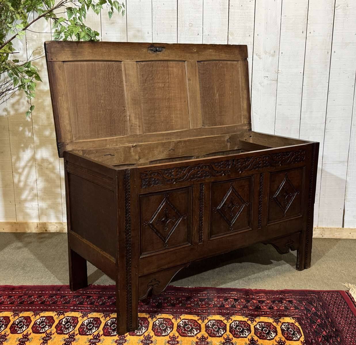 19th-century English oak chest