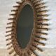 Oval Mirror in Rattan. Woven Willow and Bamboo. French Work from the Riviera.