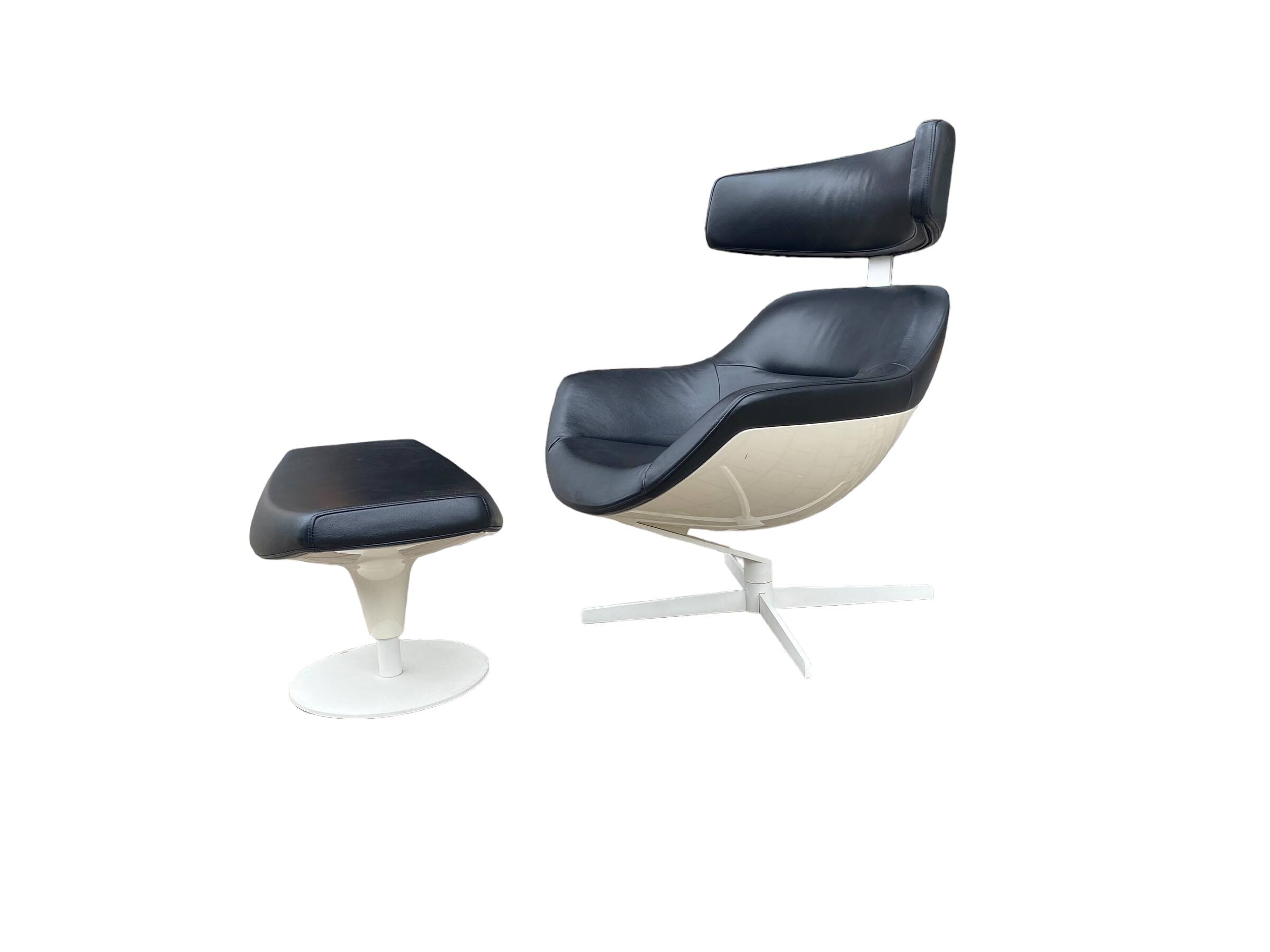 Auckland lounge chair and ottoman by Jean Marie Massaud for Cassina