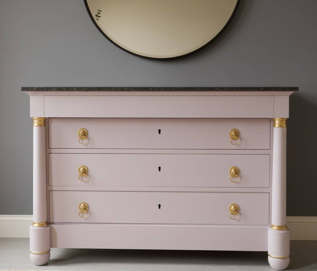 Empire style chest of drawers, 19th century, painted