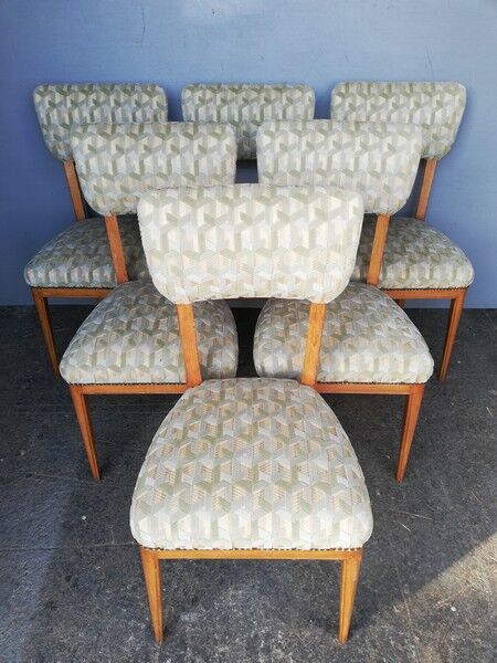 6 chaises bois massif 1940/50
