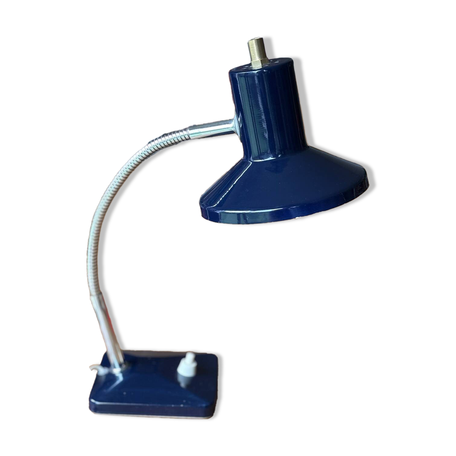 Lampe articulée de bureau en métal bleu, 1970