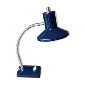 Blue metal articulated desk lamp, 1970