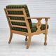 Fauteuil en bois de chêne en laine d'ameublement, état d'origine.
