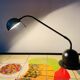 Massive vintage desk lamp in black metal