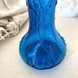 Vase soliflore ancien en verre bleu cobalt