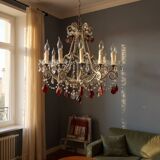 Murano Glass Fruit Crystal Beaded Chandelier, Italy, 1960s