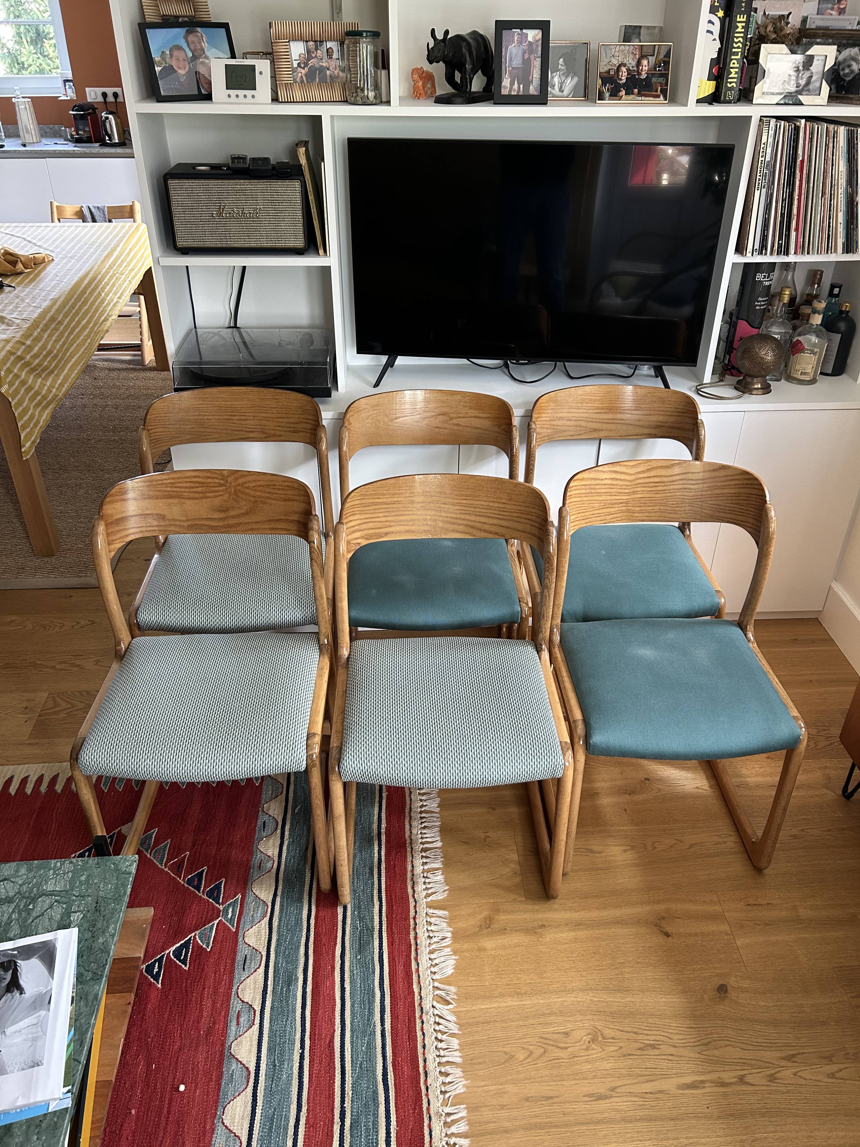 Lot of 6 Baumann sled chairs