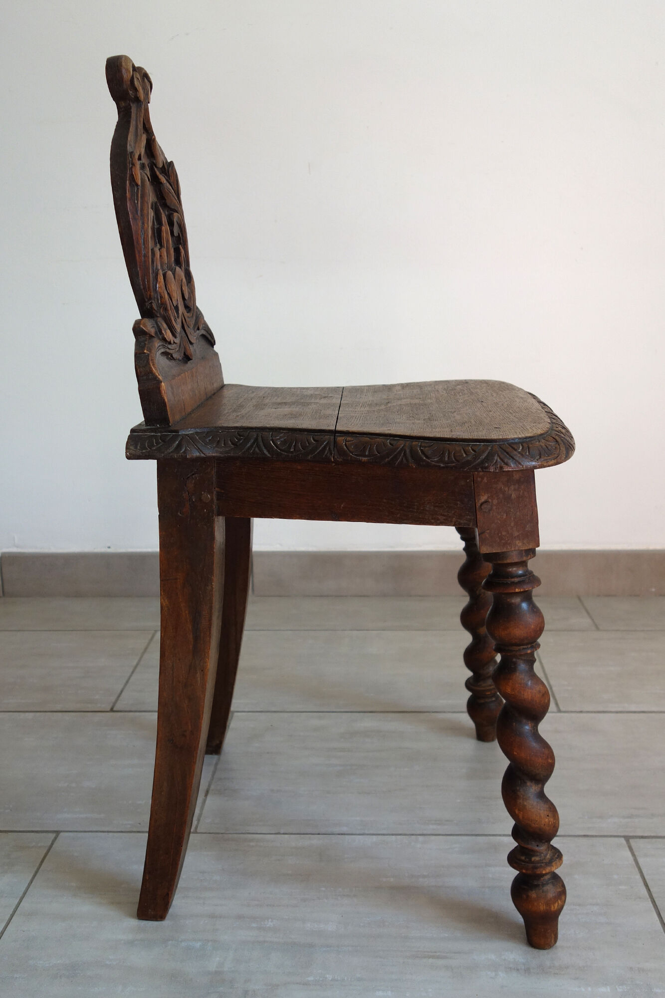 Chair wood carved folk art late 19th century