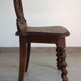Chair wood carved folk art late 19th century