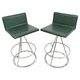 Pair of Dania bar stools in leather by Salvati & Tresoldi for Saporiti.