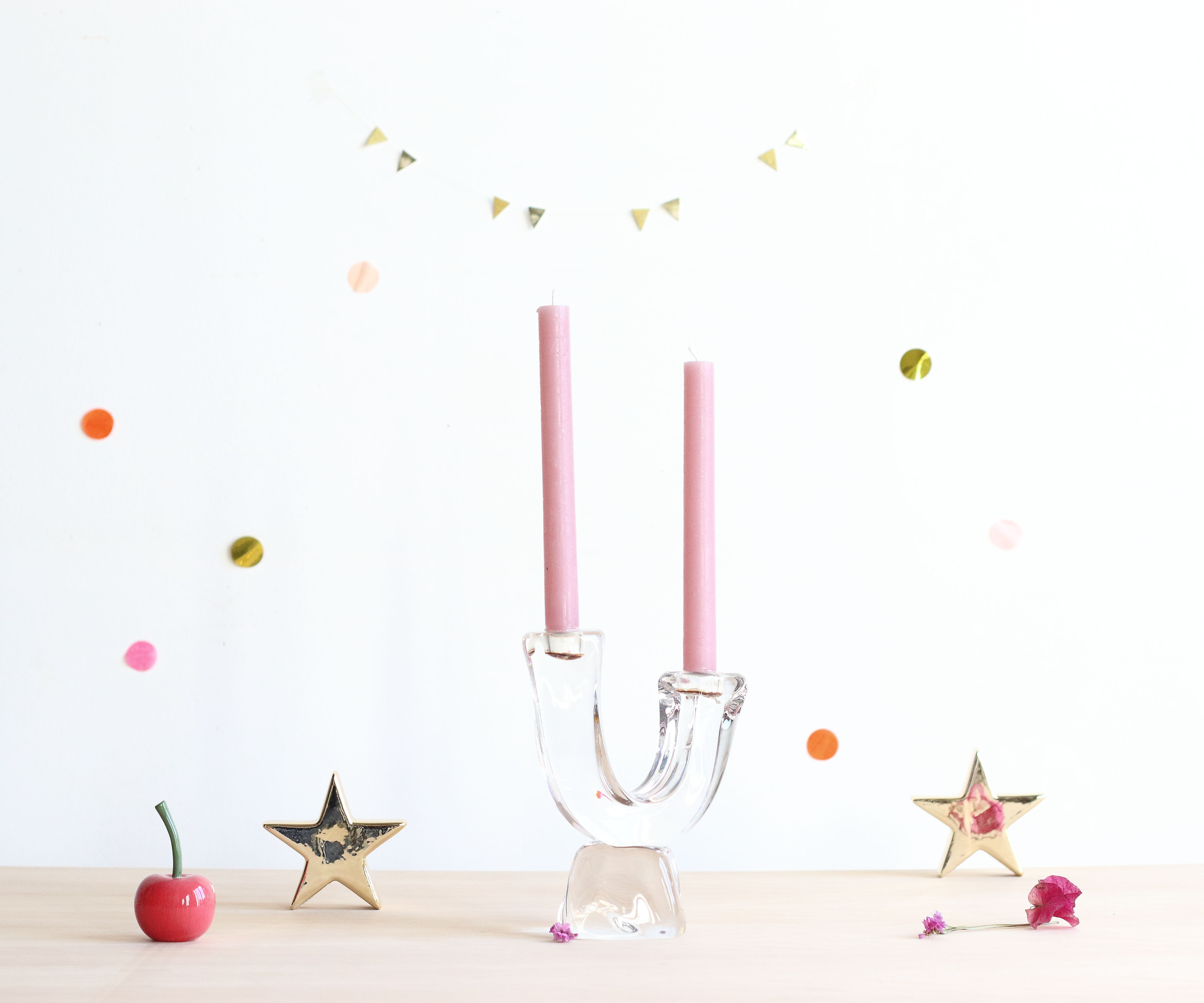 Two-branched crystal bougeoir by Daum France