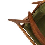 Vintage Scandinavian armchair with green corduroy upholstery from the 1970s