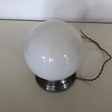 Globe shape wall sconce in opaline design vintage 1930