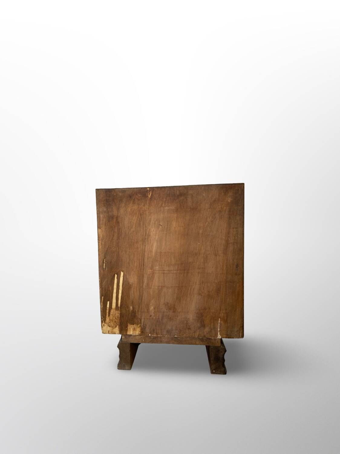 Tables de chevet Art déco italiennes en ronce de noyer, années 1930.