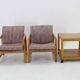 1970s Pair of Beech Armchairs and Coffee Table  by TON, Czechoslovakia