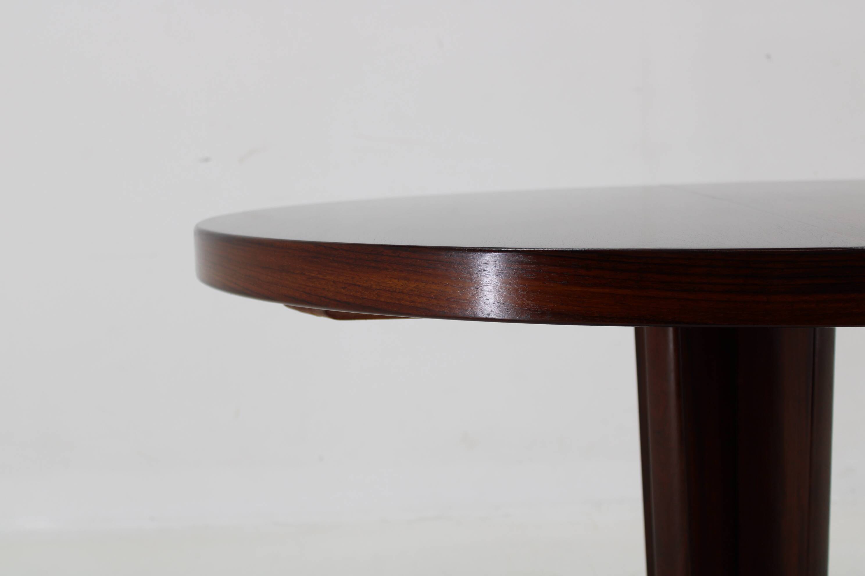 1960s Danish Round Wooden Extendable Table