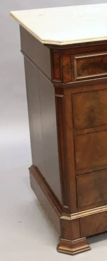 Mahogany and marble chest of drawers Louis Philippe period