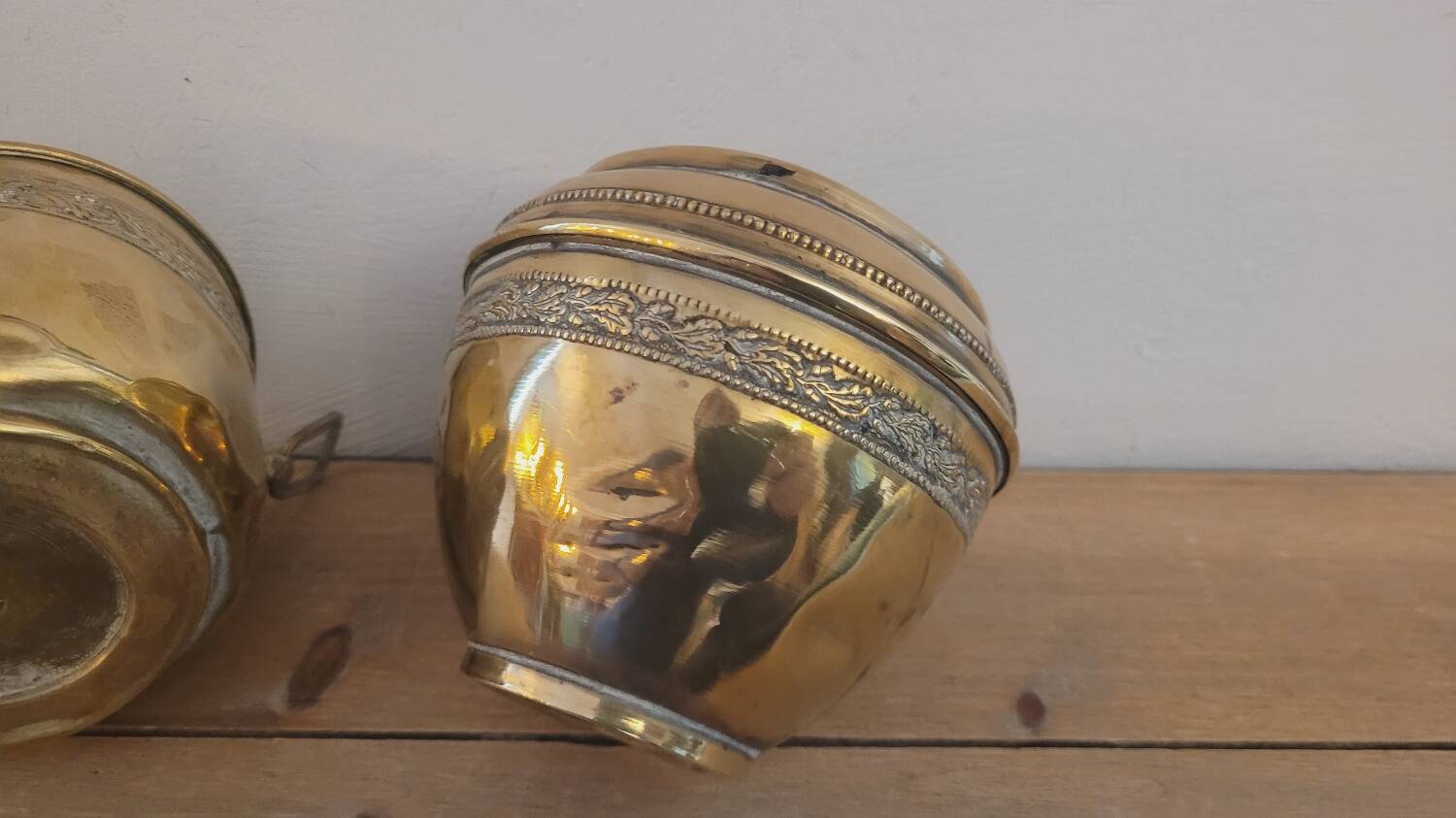 Brass flowerpots