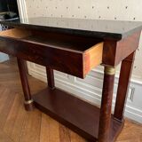 Console style empire walnut and marble