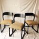 Lot de 3 chaises bémol dites "traineau"  Baumann