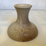 Beige ceramic chalice-shaped candle holder