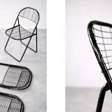 Vintage Mid-Century Modern Minimalist Black Metal Åland Chair from Ikea