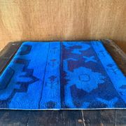 Coussin en laine turque vintage à médaillon, coussin de tapis noué à la main