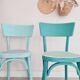 Paire de chaises bistrot - bleues rayures et velours