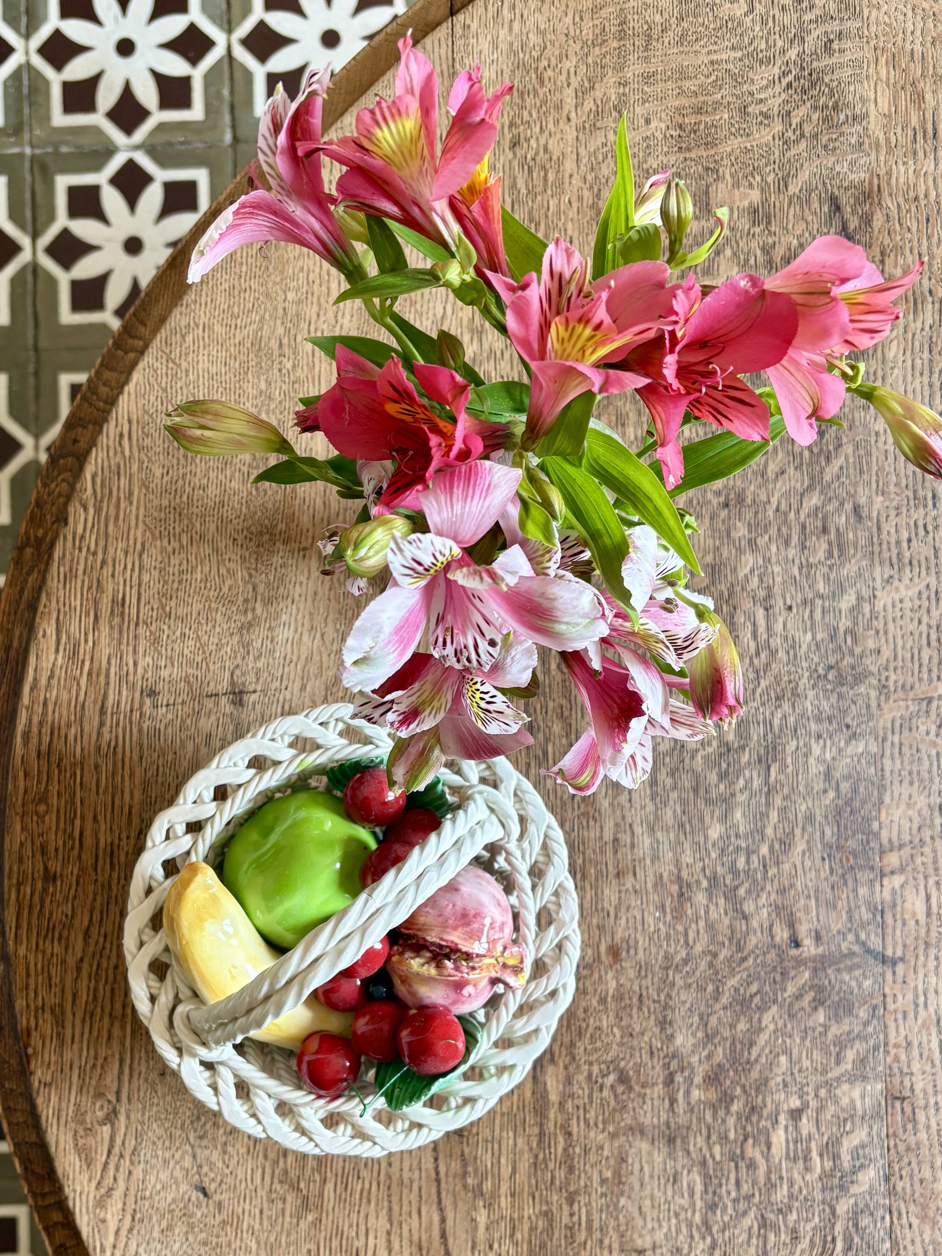 Vintage ceramic fruit basket