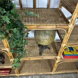 Bamboo and rattan shelf