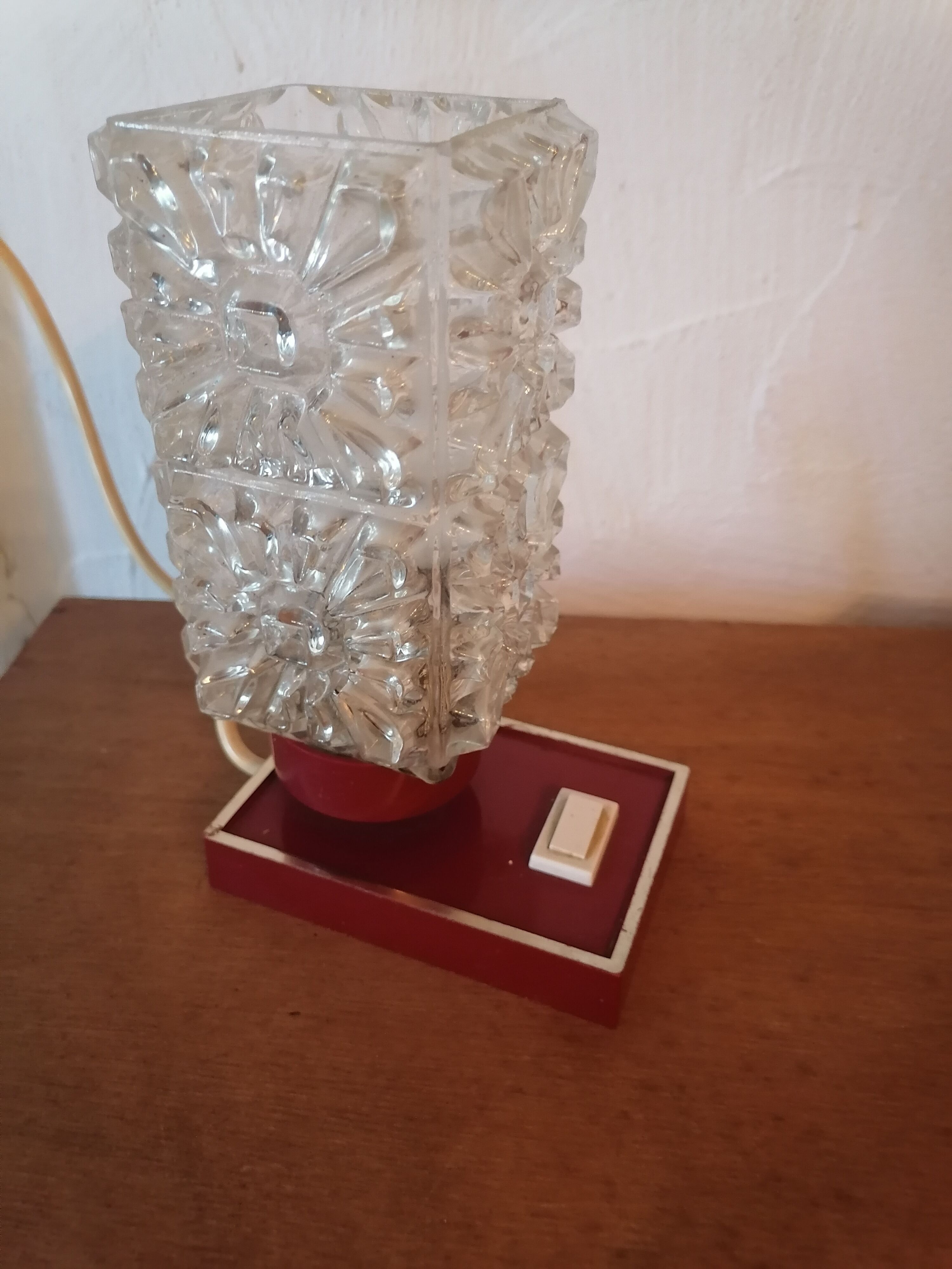 Lampe chevet bureau verre 1960 70