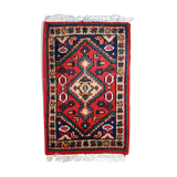 Vintage persian rug hamadan handmade 1.3' x 2' (41cm x 61cm) 1970s, 1c763