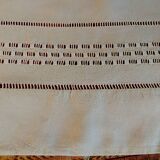 Old linen sheet with return - handmade grand jour - 208 x 365 cm