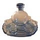 Service à liqueur en verre bleu vintage