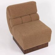 Italian lounge chair in walnut and Schumacher cashmere bouclé, 1970