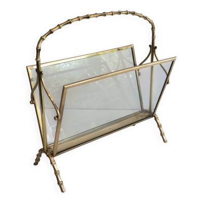 Porte-revues façon faux-bambou en laiton de la maison Baguès