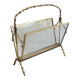 Bamboo-style brass magazine rack from the Baguès house.