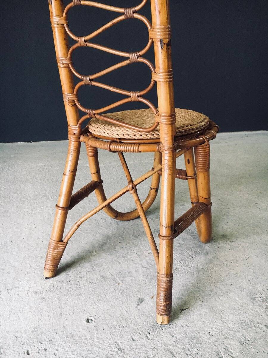 Mid-Century Bamboo High Back Chair from Rohé Noordwolde, Netherlands, 1960s