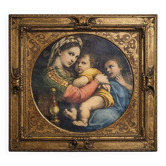 Vierge à la chaise de Raphaël : Oliographie époque fin XIXème