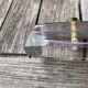 Paire de bougeoirs cristal Schneider en forme de pirogue