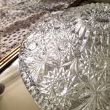 Grand Plat / coupe à fruits en verre ciselé, 1960
