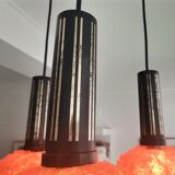 Orange Lucite Spaghetti 3 light cascading chandelier lamp